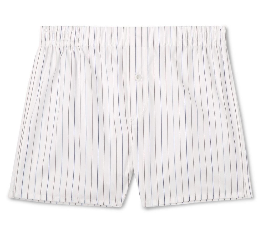 Hamilton and Hare Striped Cotton-Twill Boxer Briefs