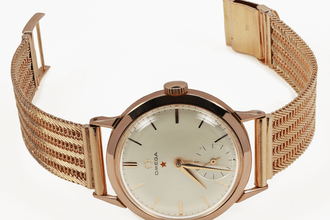 18ct gold omega watch