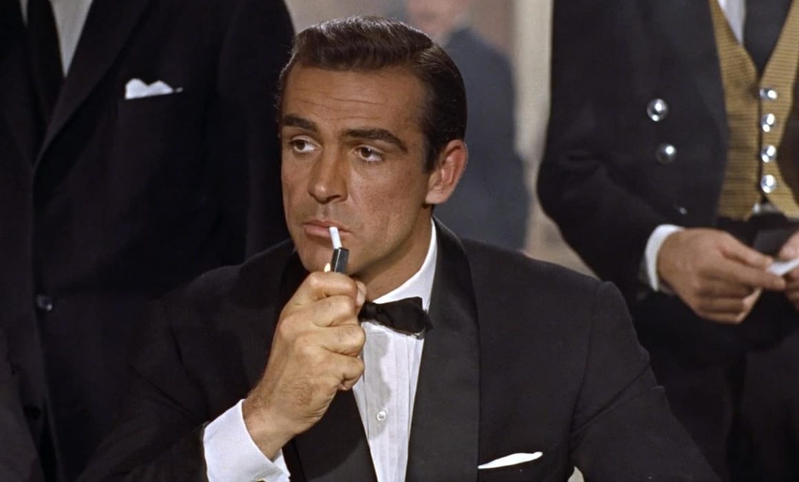 Sean Connery as James Bond wearing Midnight Blue Tuxedo in Dr. No