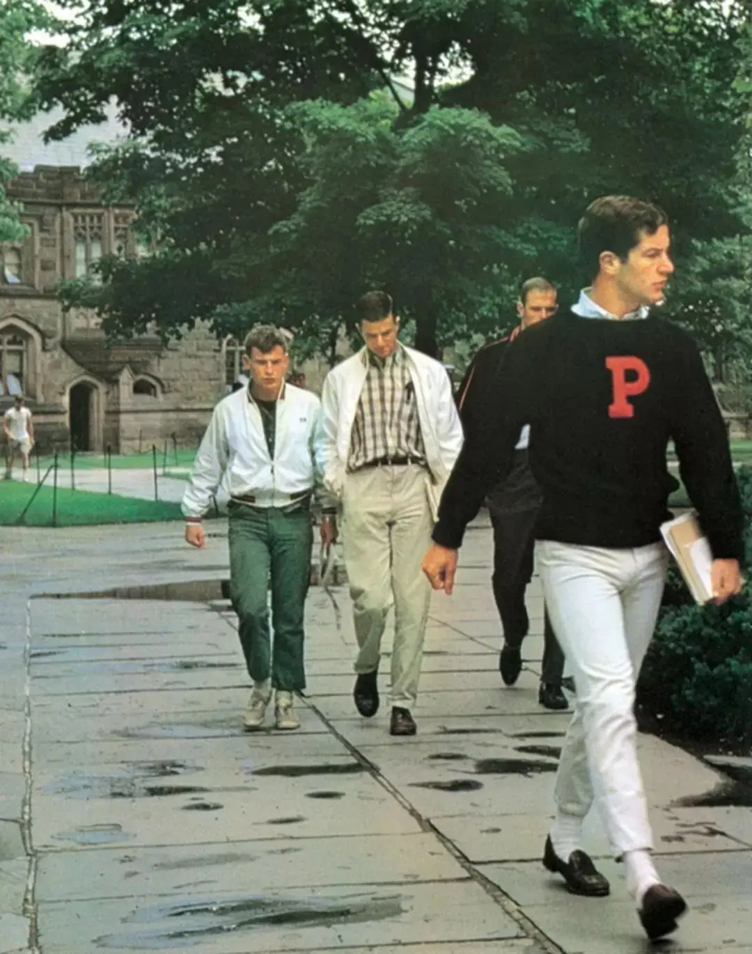 An Ivy League student wearing a pair of loafers