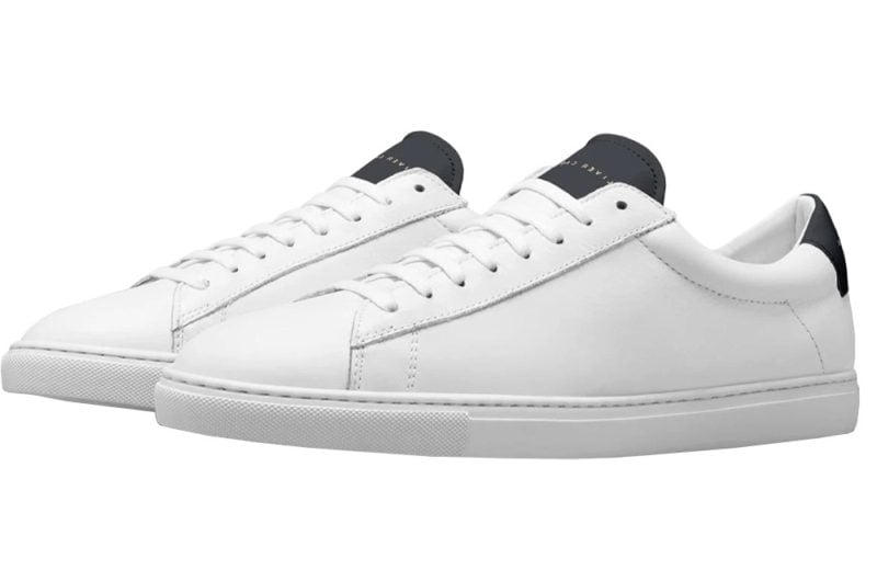 white low top leather sneakers