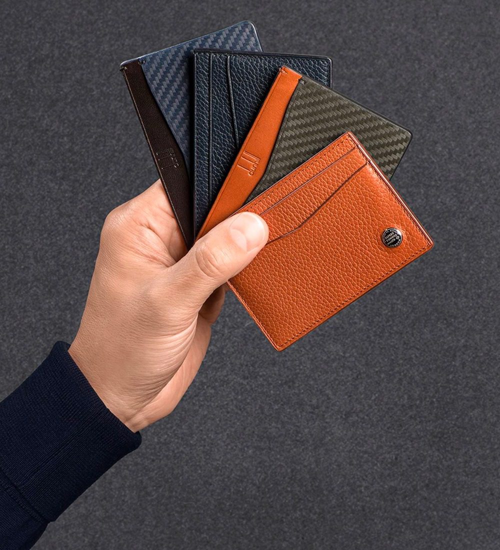 Smythson 6 Card Slot Money Clip Wallet in Panama Black