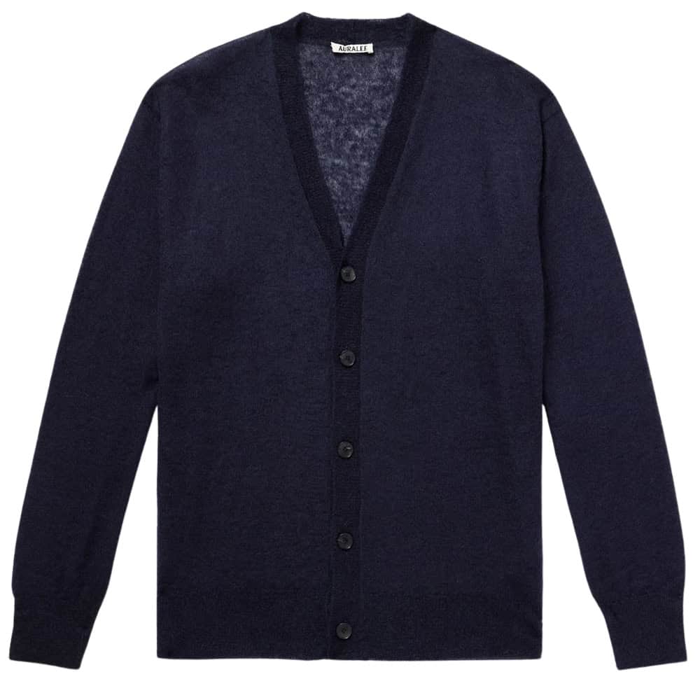 Auralee Mohair-Blend Cardigan