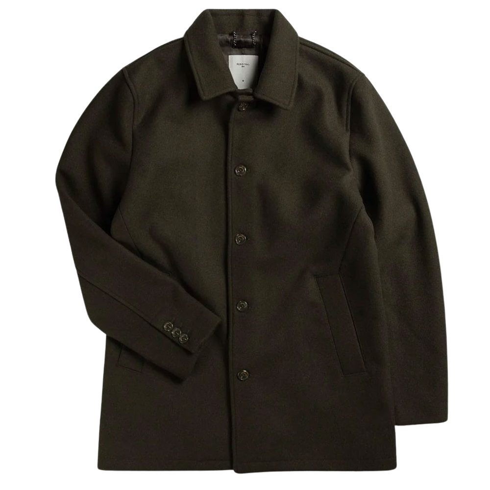 Men's Pea Coat Black Melton Wool Percival Menswear, 53% OFF