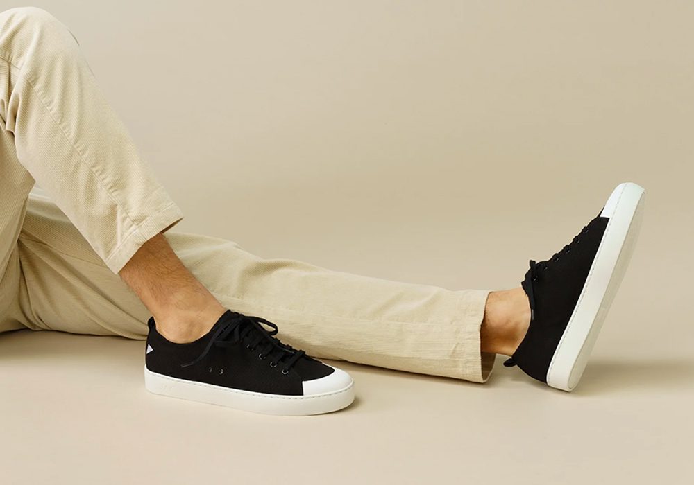 BUBBLE LOW TOP LEATHER & CANVAS SNEAKERS in white | JW Anderson