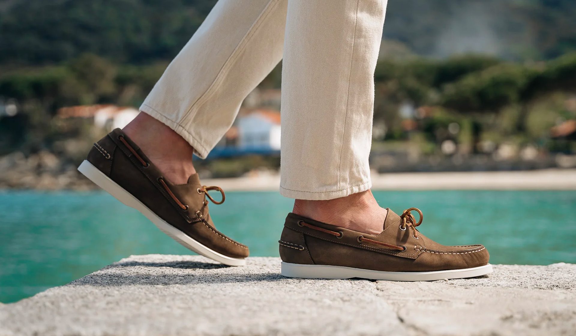 Boat Shoes with linen pants