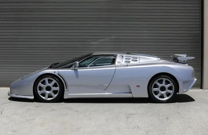 Grey Bugatti EB110 side